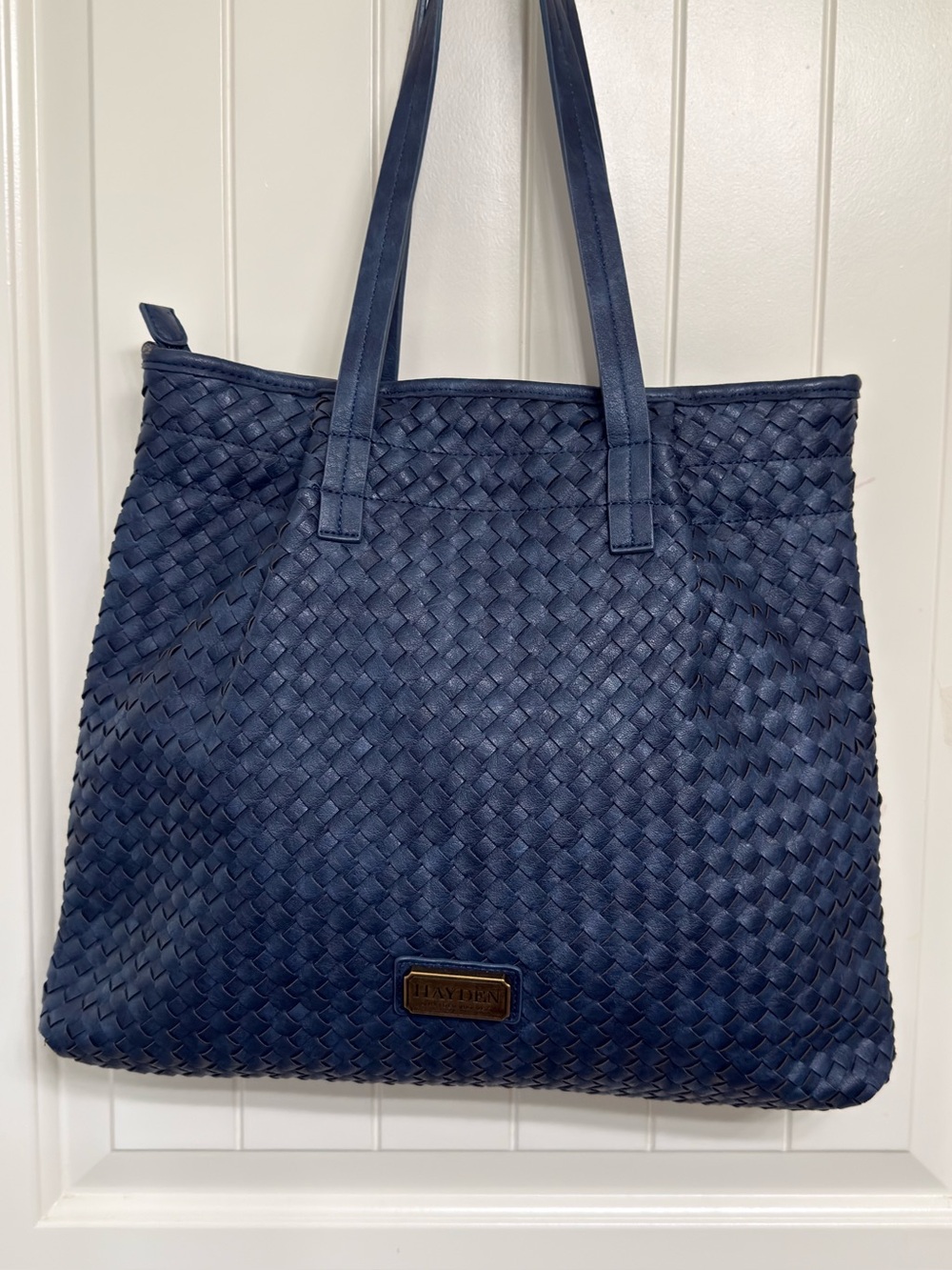 Navy Weave Tote Bag by HAYDEN